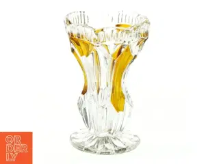 Glasvase i gult krystal (str. 10 x 7 cm)