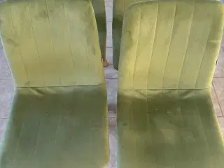4 grønne velour spisebord stole