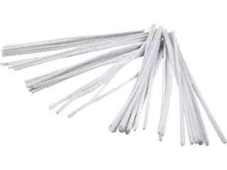 Chenille, L: 30 cm, tykkelse 6 mm, hvid, 50stk./ 1 pk.