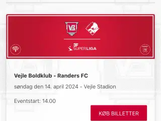 Vejle BK - Randers FC fodbold billet