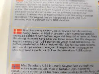 Tastatur - Sandberg - Wired numeric keypad