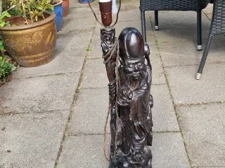 Antik kinesisk træfigur/lampe 