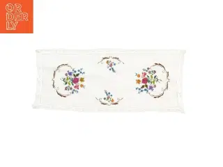 Broderet bordløber med blomster (str. 75x32 cm)