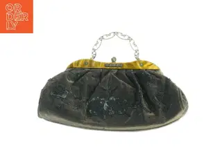 Vintage broderet aftenpung med kædehåndtag (str. 35 x 24 cm)