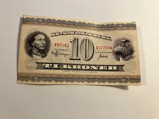 10 Kroner 1971 Erstatningsseddel - Dårlig stand