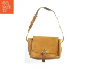 Læder skuldertaske (str. 45x32 cm)