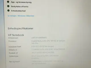 Hp bærbare computer med oplader 15