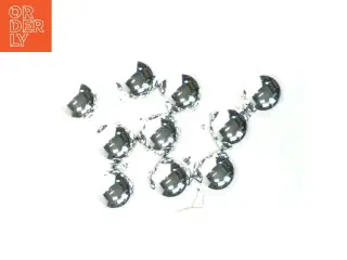 Sæt med sølv julepynt kugler (str. 6 cm)