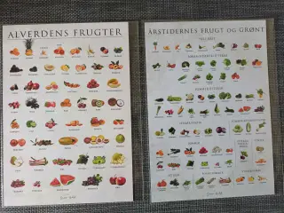 2 plakater i A5 - frugt og grønt