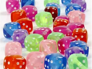 Terningeperler, str. 7x7 mm, hulstr. 1,5 mm, 105 g, 125ml/ 1 pk.