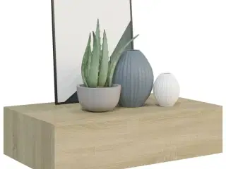 Væghylder med skuffer 2 stk. 40x23,5x10 cm MDF egetræsfarvet