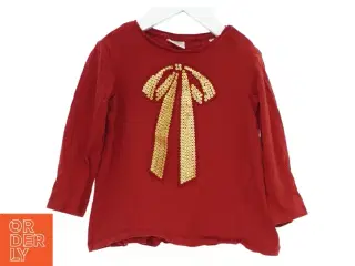 Langærmet rød jule bluse med guld palietter fra Zara (str. 98)
