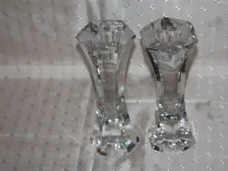 Glas lysestager H.: 19,5 cm Violetta