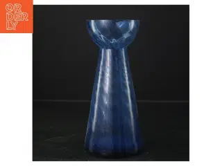 Blå glasvase, til hyacinter (str. 20x9 cm)