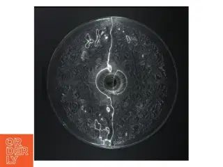Glaskagefad med præget mønster (str. Diameter 32 cm, h 13 cm)