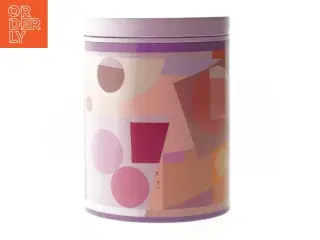 Retro irma kunstdåse Opbevaringsdåse med farverigt design fra Irma (str. Ø 11,5 cm længde 15 cm)