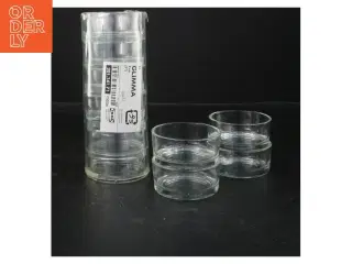 Glas fyrfadsstager fra IKEA (str. Ø 7x3 cm)