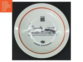 Platte med jernbanemotiv fra Royal Copenhagen (str. Ø 13 cm)