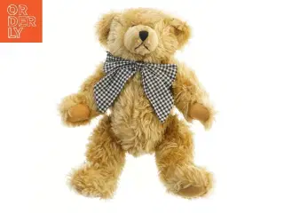 Bamse med ternet sløjfe (str. 34 cm)