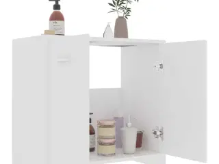 Badeværelsesskab 60x33x61 cm konstrueret træ hvid