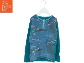 Langærmet bluse med fiskeprint fra Mm (str. 128)