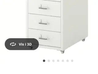 Helmer Hvid Metal skuffeelement med hjul.