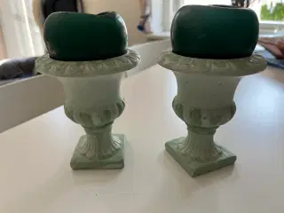 Keramik blomster pokal hvid 