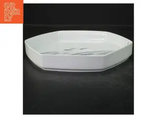 Porcelænsskål med dekoration, sekskantet fra Royal Copenhagen (str. 21 cm)