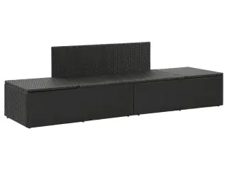 Solseng med hynder polyrattan sort