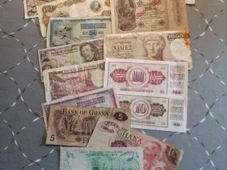 Forskellige udenlandske pengesedler