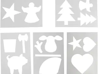 Julemotiver A4 Skabelon - 5 ark til kreative projekter