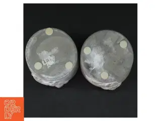 Stentøjslysestager med dyremotiver (str. Ø 9 cm. længde, 7,5 cm)