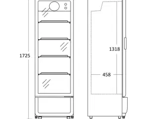  Displaykøleskab 280 L – 1725 x 540 x 560 mm