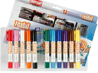 Playcolor Tekstilfarver, L: 14 cm, ass. farver, 5 g, 12stk./ 1 pk.