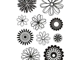 Silikonestempler, blomster, ark 11x15,5 cm, 1 ark