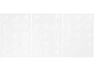 Skabeloner, bogstaver og tal, H: 20-30 mm, A5, ark 148x210 mm, 3 ark/ 1 pk.