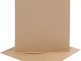 Elegante kort og kuverter i naturpapir - 4 sæt