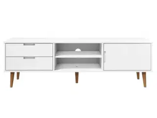 Tv-skab MOLDE 158x40x49 cm massivt fyrretræ hvid