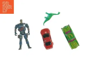 Legetøjsbiler og actionfigur (str. 10 x 5 cm til 7 x, 2 cm)