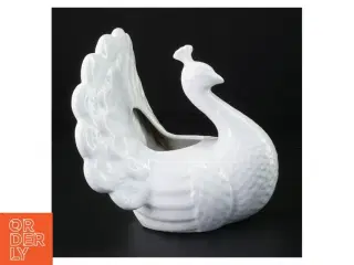 Hvid påfugl porcelænsskål Urtepotte(str. 16 x 18 x 17 cm)