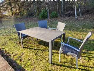 Havebord + 6 stole