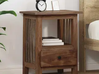 Sengebord med skuffe Brun 30 x 30 x 47 cm Solid genbrugs træ