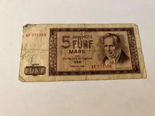 5 DDR-Mark 1964 Germany - Dårlig stand