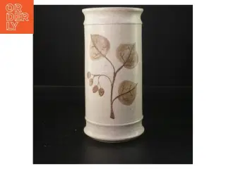 Keramisk vase fra kæhler med bladmotiv (str. Ø 11x22 cm)