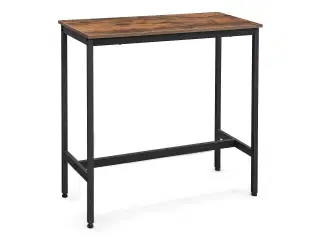 Barbord smalt 100 × 40 cm rustik brun/sort, stålstel