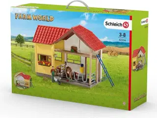 Schleich 42334 Bondegårdshus med stald og dyr.  