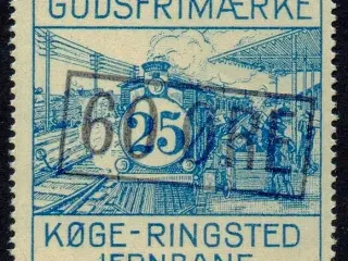 Køge - Ringsted Jernbane  - Godsfrimærke - 25 Øre - Stemplet