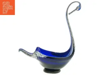 Blåt glas kunstobjekt (str. 17x25 cm)