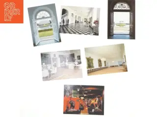 Postkort med arkitektur og interiør (str. 6 stk 17x12 cm)