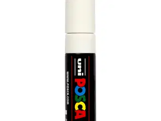 Posca Tusch, PC-8K, streg 8 mm, broad, hvid, 1 stk.
